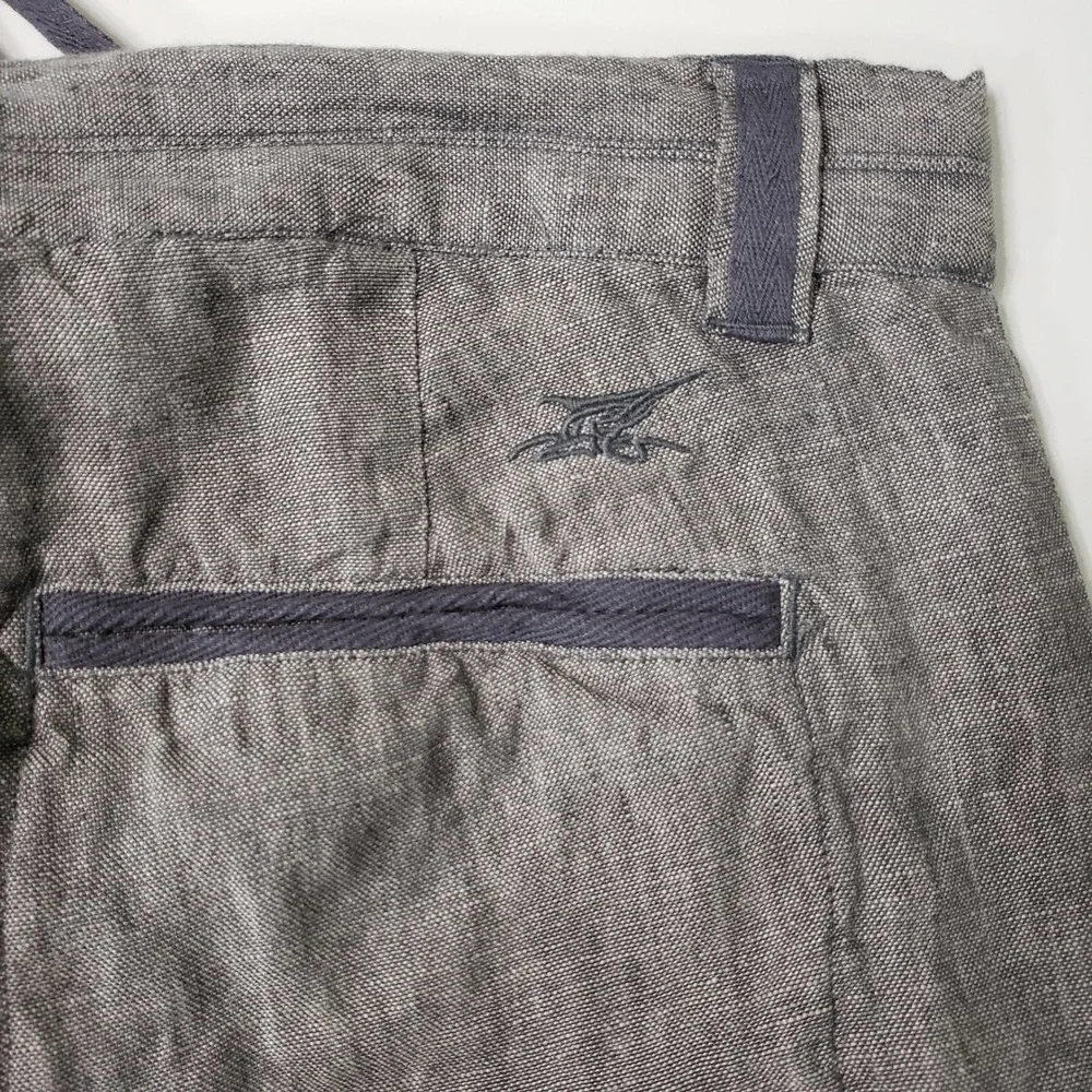 Madda Fella Mens M Linen Pants Gray Drawstring Beach Casual Minimalist Coastal
